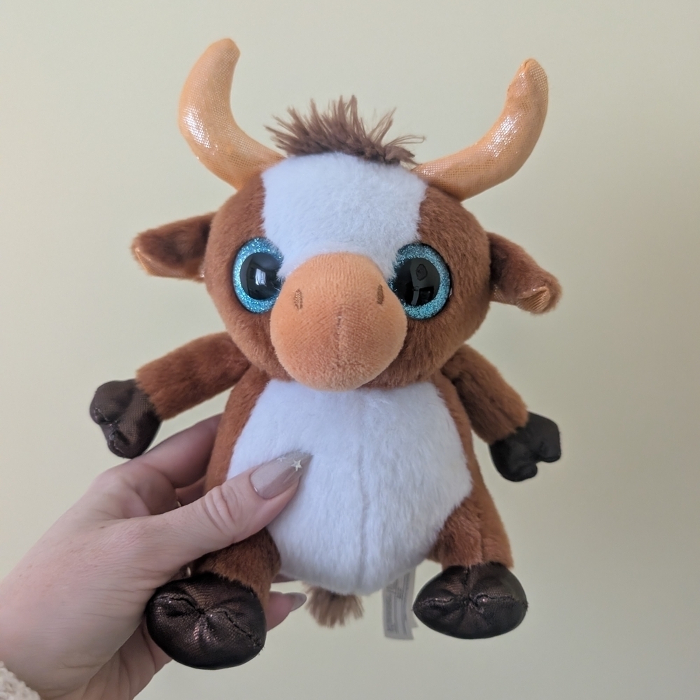 Cow Plush Brown and White Stuffed Animal Toy